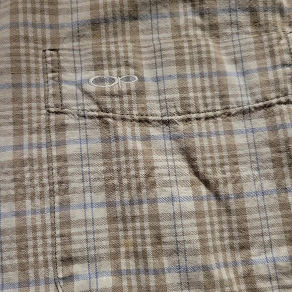 Ocean Pacific Short Sleeve Button Front Plaid Shirt LARGE - Picture 6 of 7